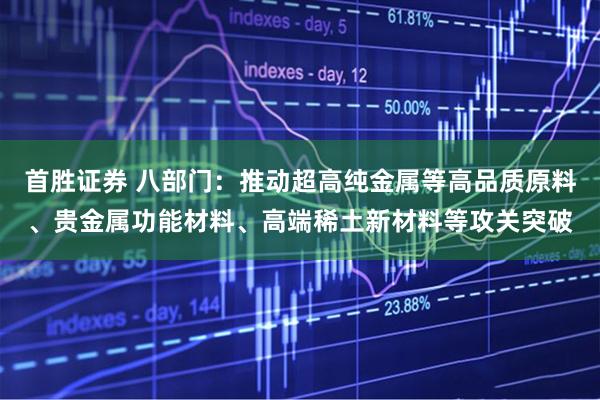 首胜证券 八部门：推动超高纯金属等高品质原料、贵金属功能材料、高端稀土新材料等攻关突破